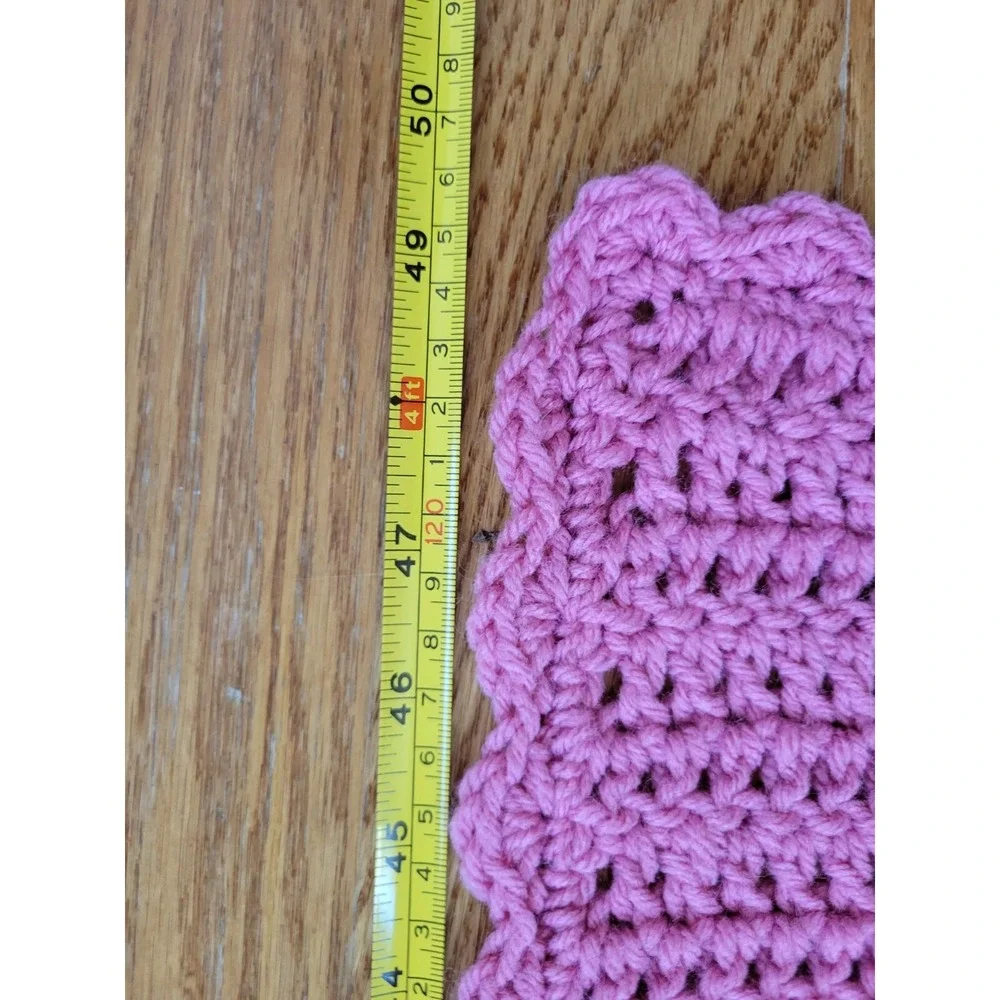 EUC handmade CROCHET Afghan Blanket Throw GIFT PINK